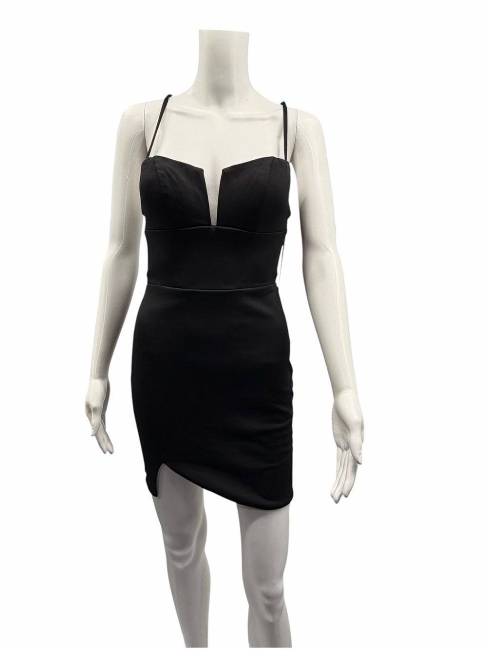 NWT La Femme 31758 Black Strappy Back Mini Dress Size 00 - Picture 2 of 10